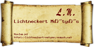 Lichtneckert Mátyás névjegykártya
