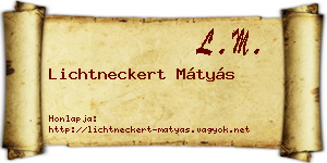 Lichtneckert Mátyás névjegykártya
